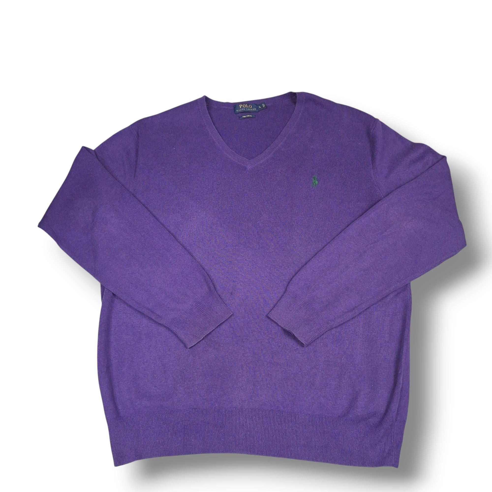Purple Vintage Ralph Lauren V-Neck Knitwear (L)