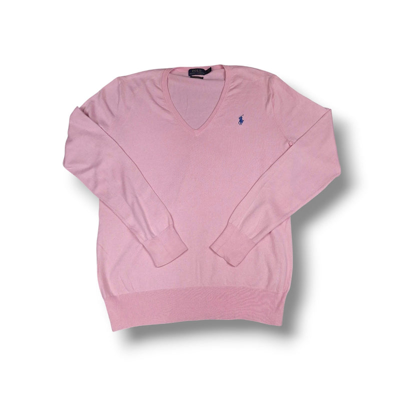 Pink Vintage Ralph Lauren V-Neck Knitwear (S)