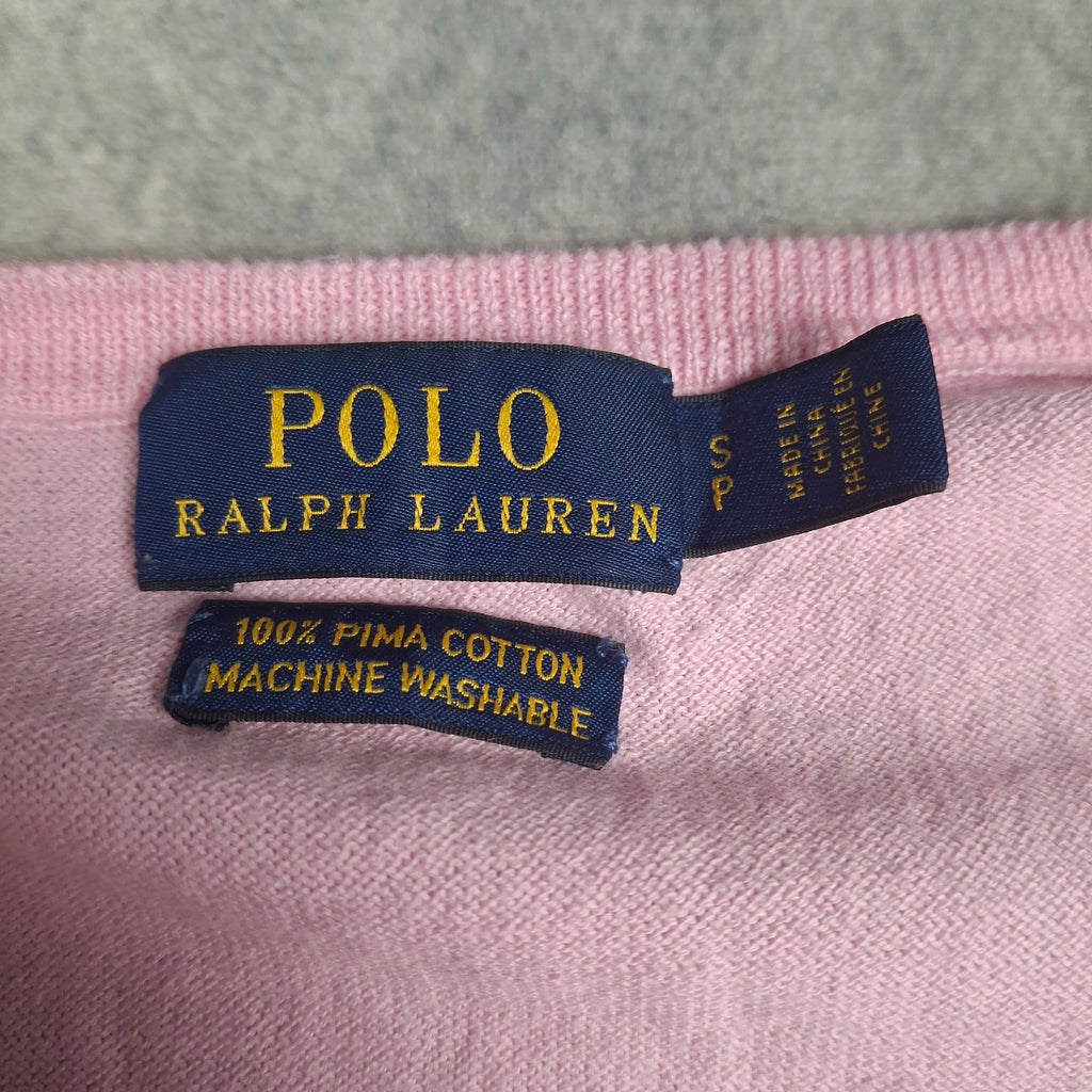 Pink Vintage Ralph Lauren V-Neck Knitwear (S)