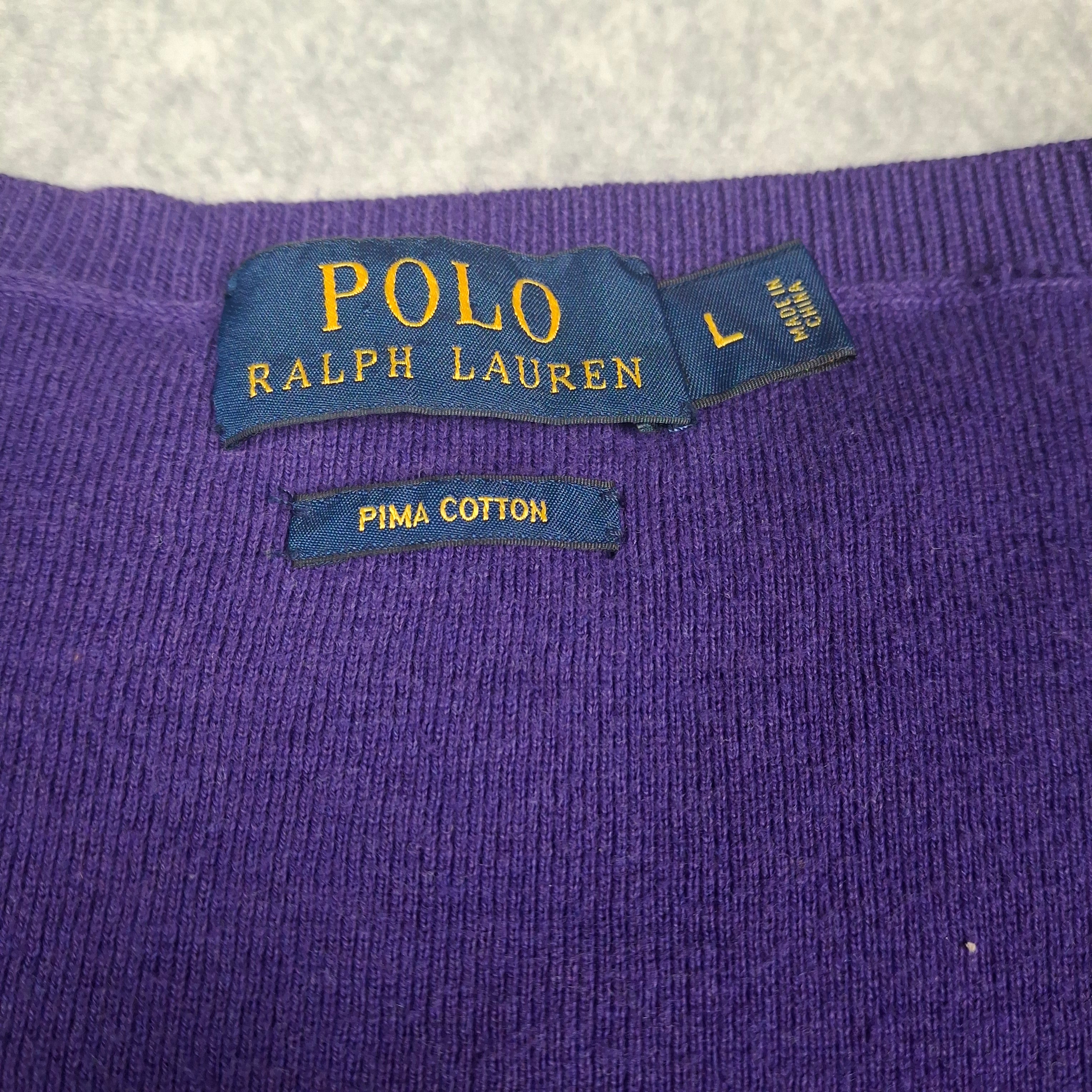 Purple Vintage Ralph Lauren V-Neck Knitwear (L)