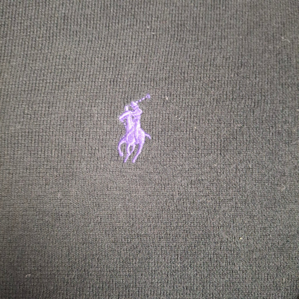 Black Vintage Ralph Lauren V-Neck Knitwear (XL)