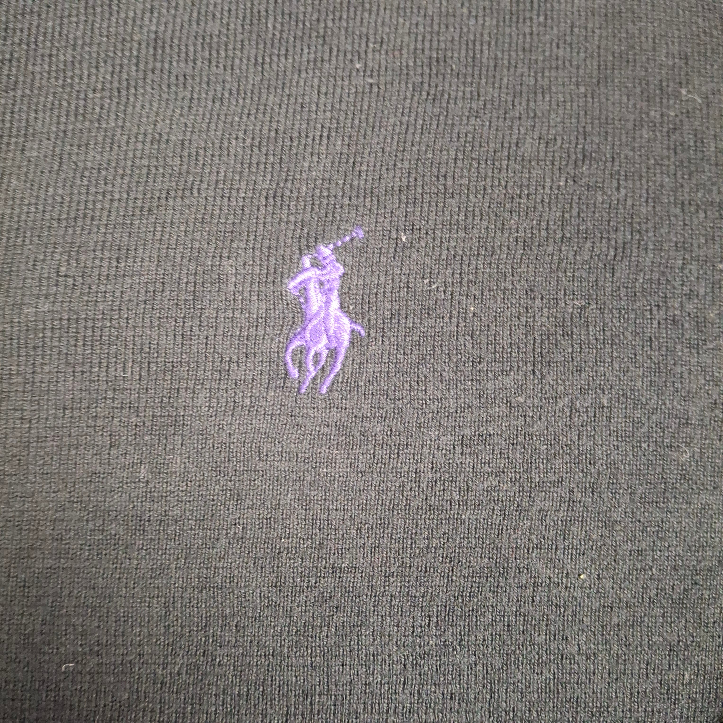 Black Vintage Ralph Lauren V-Neck Knitwear (XL)