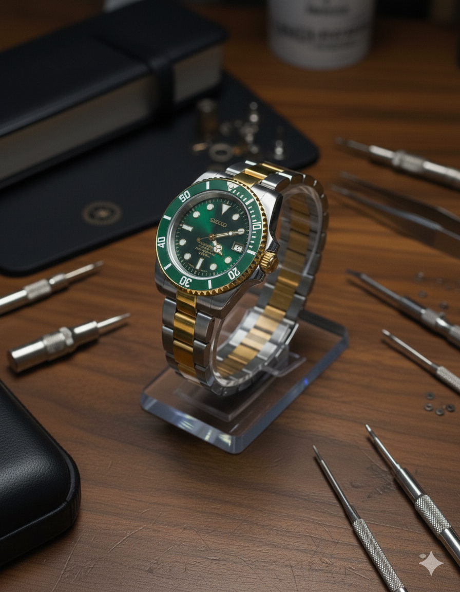 Seikomariner | Emerald - (Two tone)