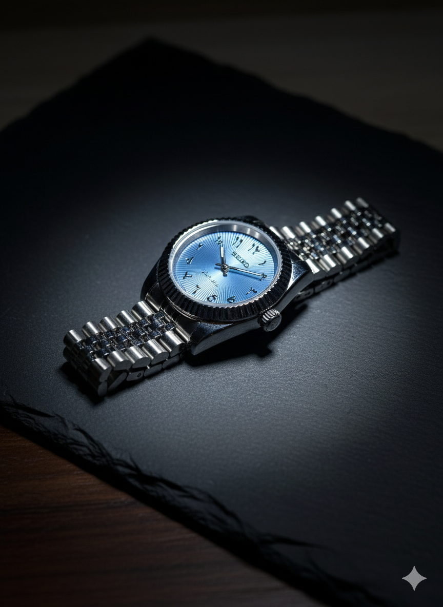 Ice Blue arabic seiko mod